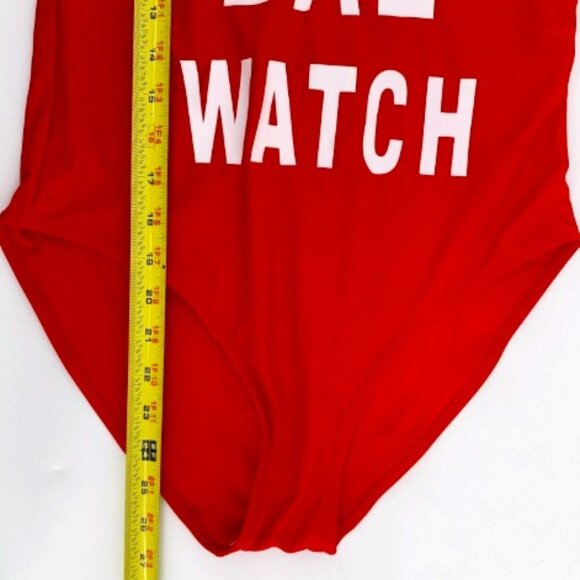 BAE WATCH 1-Piece Bathing Suit Red & White Swimsuit Crossed Back Straps Y2K sz M - Picture 13 of 13